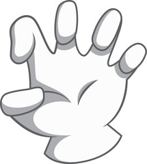 Grabbing hand gesture. White glove palm icon