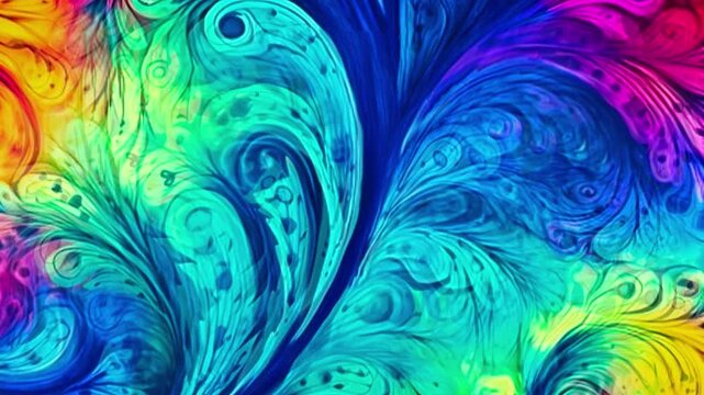 Paisley patterns appear in bright colors from the tiedye process