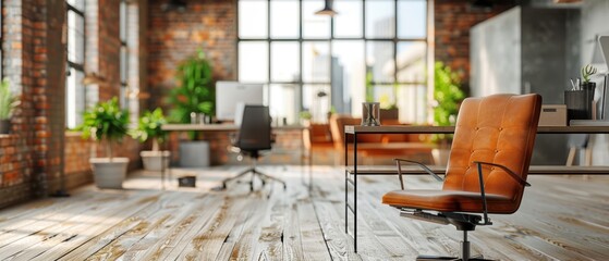 Futuristic workspace with cutting-edge technology and sleek design