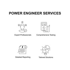Comprehensive Electronic Engineer Services icons with editable stroke.