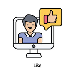 Like vector filled outline Icon Design illustration. Graphic Design Symbol on White background EPS 10 File