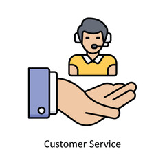 Customer Service vector filled outline Icon Design illustration. Graphic Design Symbol on White background EPS 10 File