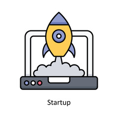 Startup vector filled outline Icon Design illustration. Graphic Design Symbol on White background EPS 10 File