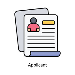 Applicant vector filled outline Icon Design illustration. Graphic Design Symbol on White background EPS 10 File