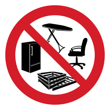 ISO prohibition safety signs_no dumping of bulk items symbol and pictogram only size 1 x 1 round shape	
