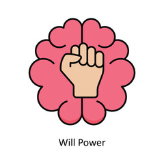 Will Power vector filled outline Icon Design illustration. Graphic Design Symbol on White background EPS 10 File