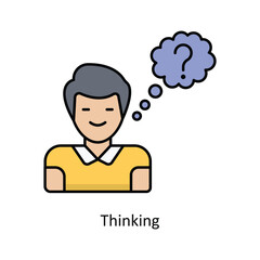 Thinking vector filled outline Icon Design illustration. Graphic Design Symbol on White background EPS 10 File