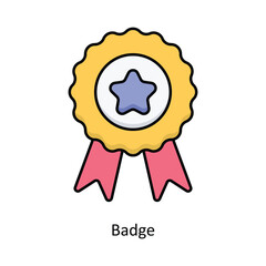 Badge vector filled outline Icon Design illustration. Graphic Design Symbol on White background EPS 10 File