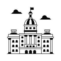 Us capitol hill vector design, american democracy, united states congress