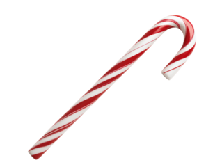 A traditional striped candy cane, perfect for festive celebrations and holiday decorations.