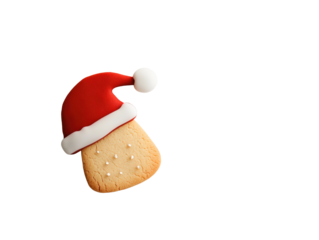 Delicious festive cookie shaped like a Christmas hat, perfect for holiday celebrations and sweet treats.