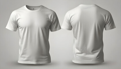 White blank t-shirt mockup. t-shirt front and back side. male t shirt template. Generative Ai	