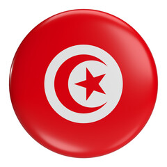 Fototapeta premium Tunisia flag icon 3d render. Africa Cup of Nations