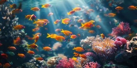 Underwater Paradise with Vibrant Fish