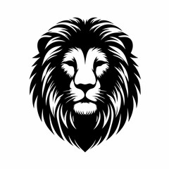 black lion silhouette face vector