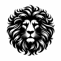 black lion silhouette face vector