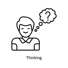 Thinking vector filled outline Icon Design illustration. Graphic Design Symbol on White background EPS 10 File