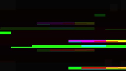 Digital glitch overlay video background with abstract futuristic shape and geometric design with colorful panel
