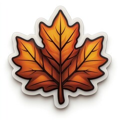Obraz premium Autumn Maple Leaf Icon Illustration