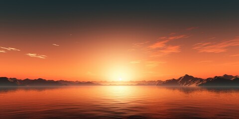 Sunset Over Calm Water