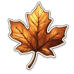 Obraz premium Golden Autumn Maple Leaf
