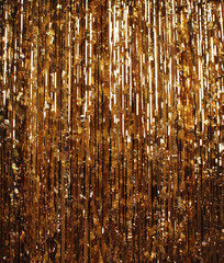 Christmas background with foil tinsel
