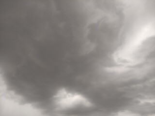 Moody Overcast Sky with Thick Clouds in a Dramatic Monochrome View, Nature Background with Atmospheric Weather Conditions and Soft Lighting, High-Resolution Photography for Stormy or Melancholic Them