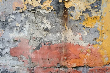 Fototapeta premium Close-up view of a wall with peeling paint, ideal for use in interior design or DIY projects