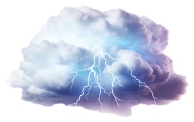 Storm cloud with lightning bolts