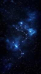 Obraz premium The night sky filled with shimmering stars and constellations under a deep blue cosmos