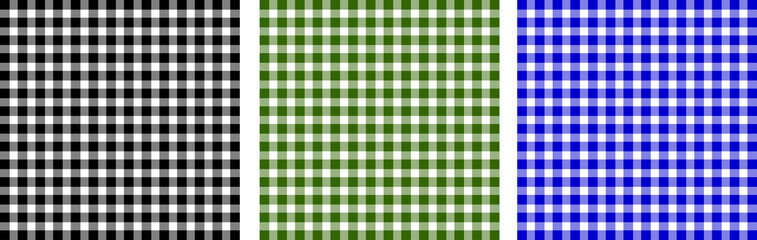 Plaid pattern white black green blue