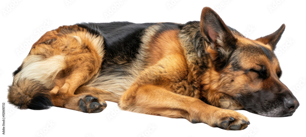 Canvas Prints PNG  Sleeping German Shepherd dog