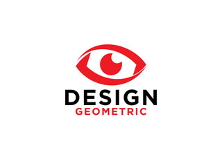 Abstract Eye Vision Logo. Geometric Shape Infinity with Circle Eyeball inside isolated on White Background. Usable for Business and Technology Logos.