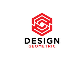 Abstract Initial Letter S Logo. Geometric Hexagonal Shape isolated on White Background. Usable for Business, Building and Technology Logos.
