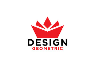 Royal Crown Logo. Geometric Crown Line Icon isolated on White Background. Usable for Business and Branding Logos.