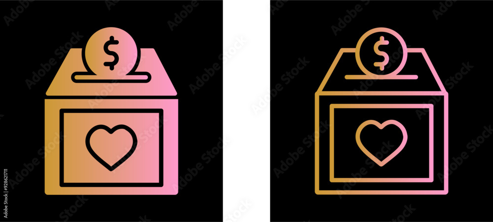 Wall mural charity box vector icon