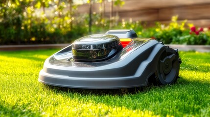 lawn mower in the garden