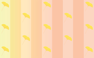 イチョウのストライプ柄の背景素材