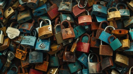 Fototapeta premium Pile of Rusty Padlocks.