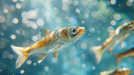 Fototapeta premium Golden Koi fish jumping from the water