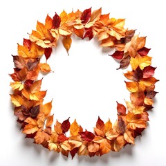 白背景の紅葉のフレーム