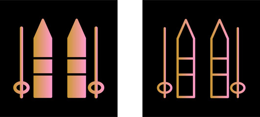 Ski Sticks Vector Icon