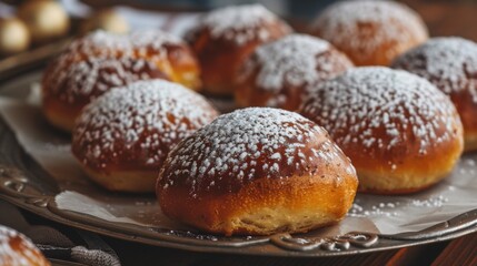 Hanukkah sufganiyot food background illustration generated by ai