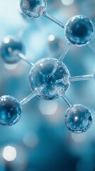 Abstract Molecular Science Background in Blue Tones
