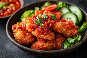 Fototapeta premium Chicken with Fermented Shrimp Paste Sambal