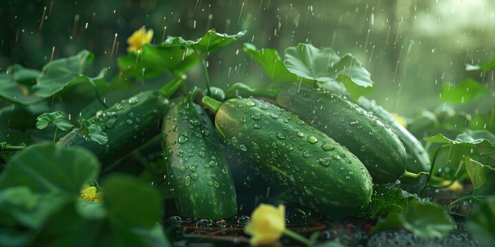 Armenian cucumber in a refreshing image Fresh kakri captured in a photo Vibrant green Armenian cucumber on display