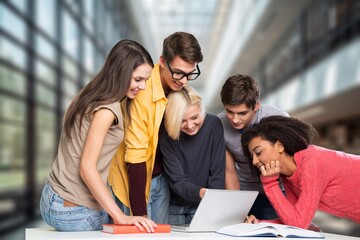 University students study together for project report