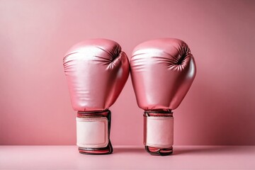 Pink Boxing Gloves on Pink Background