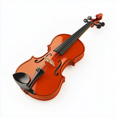 full shot of Violin in white background