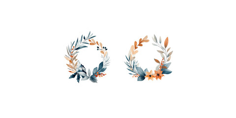Two elegant floral wreaths with soft colors and intricate designs evoke a sense of tranquility and beauty.